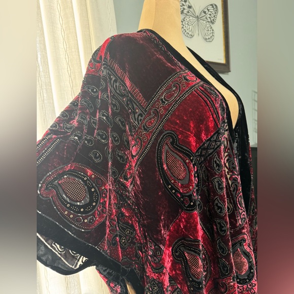 NWT Lovestitch Noelle Velvet Kimono O/S •best fit=0X-3X - Picture 5 of 10
